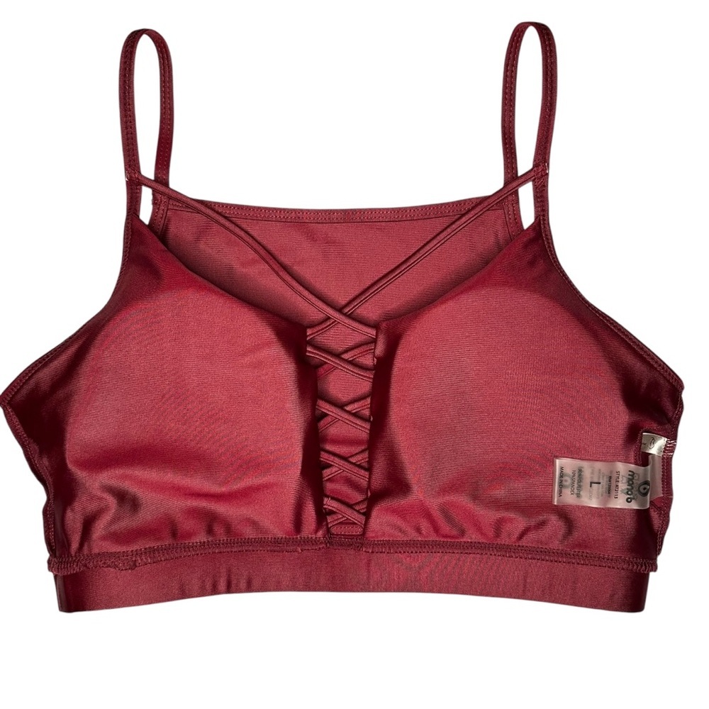 Mono B Women’s Maroon Sports Bra Top – Size Large - Picture 4 of 8